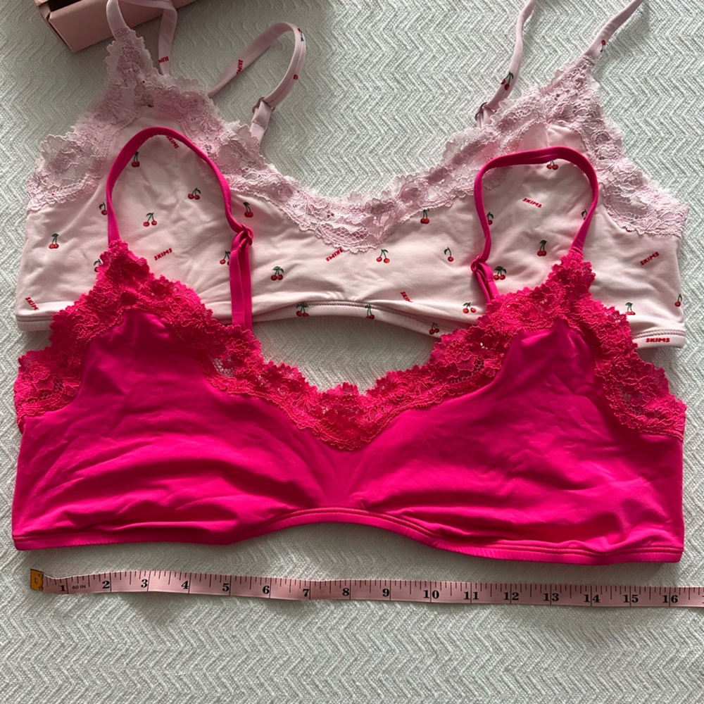 NEW! SKIMS Fits Everybody Lace Scoop Bralette 2-Pack, Size 3X Intimates Lingerie - Picture 8 of 10